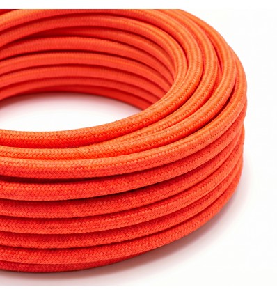 5m Stoffledning 2x0.75 mm², tekstil - 230V, Neon Oransje