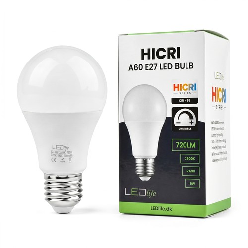 E27 9W dimbar HiCri pære - RA98