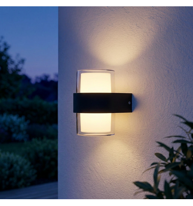LED vegglampe med opp/ned lys - 9W, IP65, utendørs