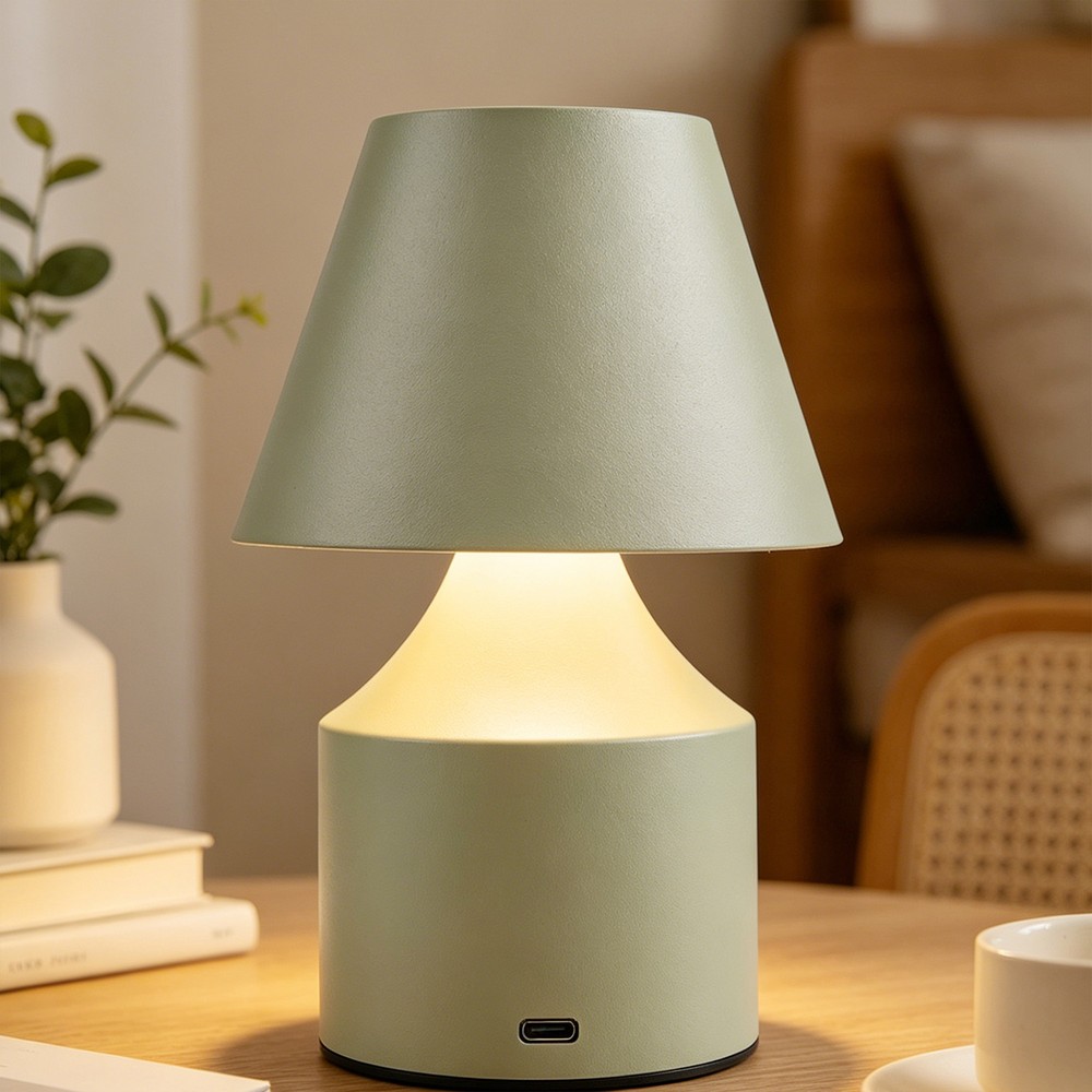 Oppladbar LED bordlampe - Grønn, touch dimbar, 3i1, IP20 innendørs - Dimbar : Dimmer innebygd, Kulør : 3-i-1