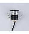 Sauna downlight sort - 24V DC, RA93, 1,1W, 3m ledning, Hull: Ø3 cm, Mål: Ø3,5 cm