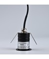 Sauna downlight sort - 24V DC, RA93, 1,1W, 3m ledning, Hull: Ø3 cm, Mål: Ø3,5 cm