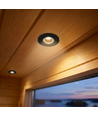 Sauna downlight sort - 24V DC, RA93, 1,1W, 3m ledning, Hull: Ø3 cm, Mål: Ø3,5 cm