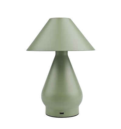 Oppladbar LED bordlampe - Grønn, Ø16cm, 21,5cm høy, touch dimbar, 3i1, IP20 innendørs