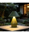 Oppladbar LED bordlampe - Grønn, Ø16cm, 21,5cm høy, touch dimbar, 3i1, IP20 innendørs