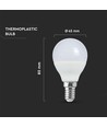 E14 6,5W LED kronepære - P45, 6500K, kaldhvit, plast