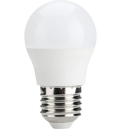 E27 5W dimbar LED kronepære - G45, 470lm, opalt glass, 2700K