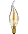E14 2W dimbar LED kronepære med tipp - C35, filament, 2200K, gyllent glass