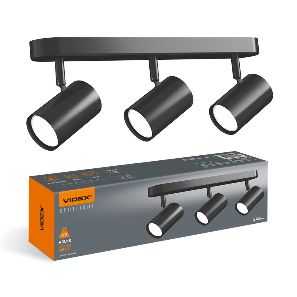 GU10 vegg/takmontert spot til 3 pærer - Hvit, uten lyskilde