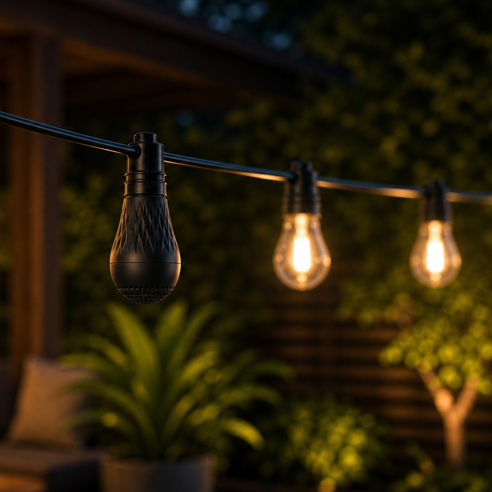 Garland Bluetooth-høyttaler - Sort, til 230V, tilbehør til lyslenker