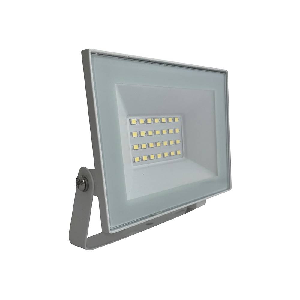 20W LED lyskaster - IP65, hvit utførelse, 6500K, utendørs - Kulør : Kald