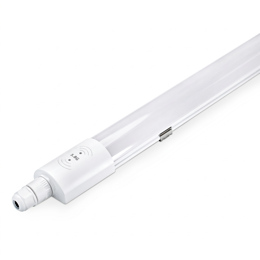 150cm HICRI PRO sensorarmatur 46W - Gjennomgangskoblet, mikrobølgesensor, RA93, 130lm/W, IP65 - Dimbar : Ikke dimbar, Kulør : Nøytral