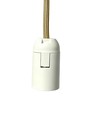 Lampeholder E14 & rosett, Designer - Gull look, 2m ledning ekskl. lyskilde