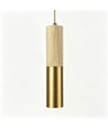 Lampeholder & takkopp, Designer - Tre og gull-look, 2m ledning