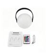 Oppladbar RGB LED bordlampe Ø13cm - Hvit, inkl. fjernkontroll, IP54 utendørs