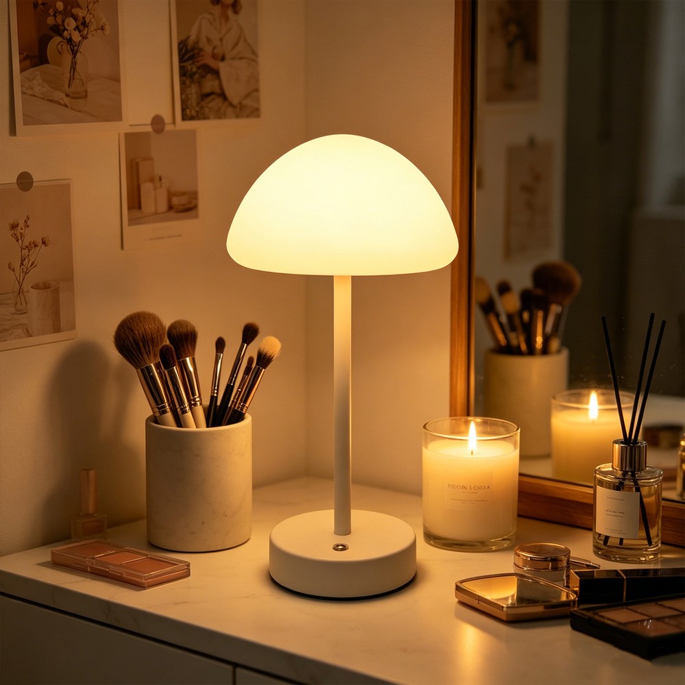Oppladbar LED bordlampe Inne/ute - Hvit, touch dimbar, 3-i-1, IP20 innendørs - Dimbar : Dimbar, Kulør : CCT (Varm til Kald Hvit)
