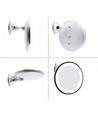 Makeupspeil med innebygd LED-lys - 3xAAA, trinnløs dimming, sugekopp og forlenger