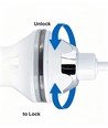 Makeupspeil med innebygd LED-lys - 3xAAA, trinnløs dimming, sugekopp og forlenger