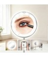 Makeupspeil med innebygd LED-lys - 3xAAA, trinnløs dimming, sugekopp og forlenger