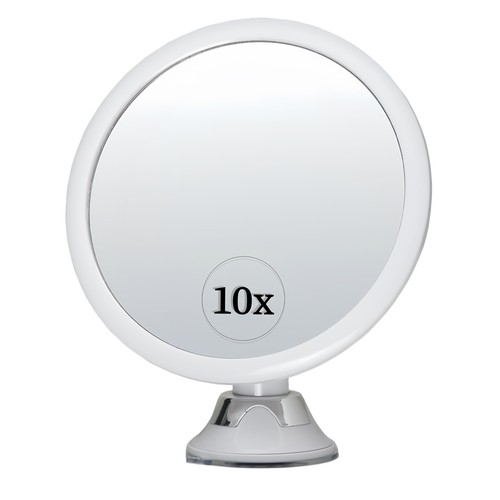 Makeupspeil med innebygd LED-lys - 3xAAA, trinnløs dimming, sugekopp og forlenger