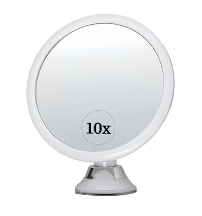 Makeupspeil med innebygd LED-lys - 3xAAA, trinnløs dimming, sugekopp og forlenger