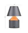 Oppladbar LED bordlampe - Grå, touch dimbar, 3i1, IP20 innendørs
