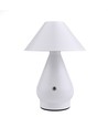 Oppladbar LED bordlampe - Hvit, Ø16cm, 21,5cm høy, touch dimbar, 3i1, IP20 innendørs