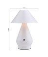 Oppladbar LED bordlampe - Hvit, Ø16cm, 21,5cm høy, touch dimbar, 3i1, IP20 innendørs