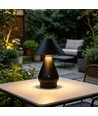 Oppladbar LED bordlampe - Sort, Ø16cm, 21,5cm høy, touch dimbar, 3i1, IP20 innendørs