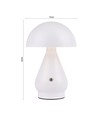 Oppladbar LED bordlampe - Hvit, Ø15cm, 22cm høy, touch dimbar, 3-i-1, IP20 innendørs