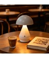 Oppladbar LED bordlampe - Hvit, Ø15cm, 22cm høy, touch dimbar, 3-i-1, IP20 innendørs