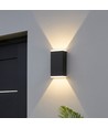 Solcelle vegglampe, 2-trinns lysstyrke - Varmhvit, 16x10cm, 3,7cm dyp, IP44 utendørs