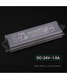 36W / 24V DC strømforsyning til LED-strips - 1.5A, IP67 vanntett