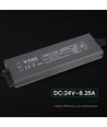 200W / 24V DC strømforsyning til LED-strips - 8.25A, IP67 vanntett