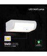 V-Tac 10W LED vegglampe - Hvit, IP65, Cree chip, 3000K, 6 års garanti
