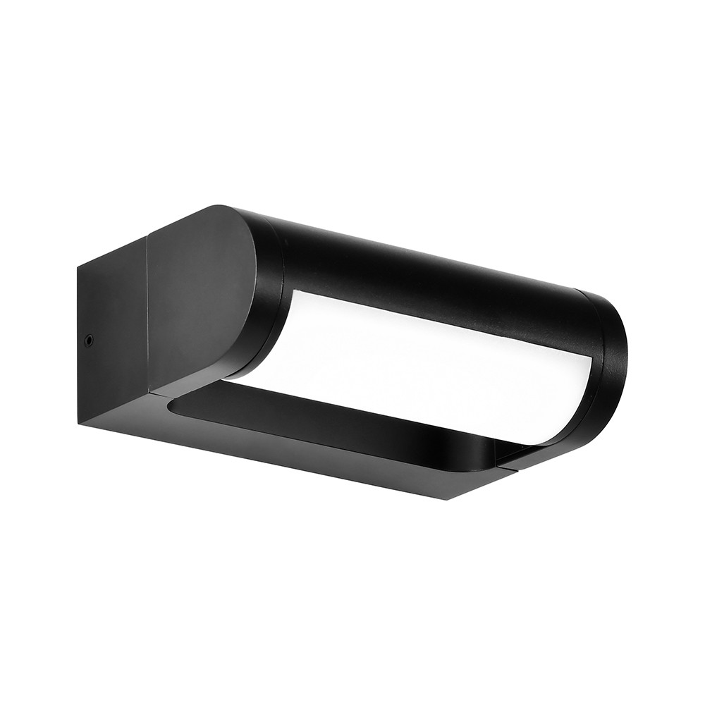 V-Tac 10W LED vegglampe - Sort, IP65, Cree chip, 3000K, 6 års garanti - Kulør : Varm