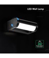 V-Tac 10W LED vegglampe - Sort, IP65, Cree chip, 3000K, 6 års garanti