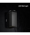 V-Tac 10W LED vegglampe 3-i-1 - Sort hus, IP65, opp/ned lys, inkl. lyskilde