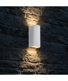 10W LED vegglampe - 3-i-1 CCT, hvit armatur, IP65, opp/ned lys