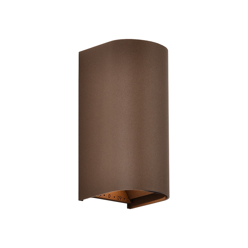 10W LED vegglampe 3-i-1 – Cortenfarget finish, IP65, opp/ned-lys, inkl. lyskilde – Kulør : 3-i-1