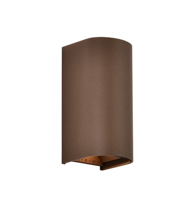 10W LED vegglampe 3-i-1 - Corten-finish, IP65, opp/ned-lys, inkl. lyskilde
