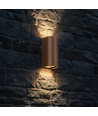 10W LED vegglampe 3-i-1 - Corten-finish, IP65, opp/ned-lys, inkl. lyskilde