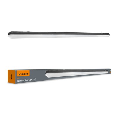 150cm 50W sort LED-armatur - IP65, 5000K, gjennomgangskoblet