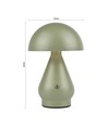 Oppladbar LED bordlampe - Grønn, Ø15cm, 22cm høy, touch dimbar, 3i1, IP20 innendørs