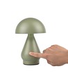 Oppladbar LED bordlampe - Grønn, Ø15cm, 22cm høy, touch dimbar, 3i1, IP20 innendørs