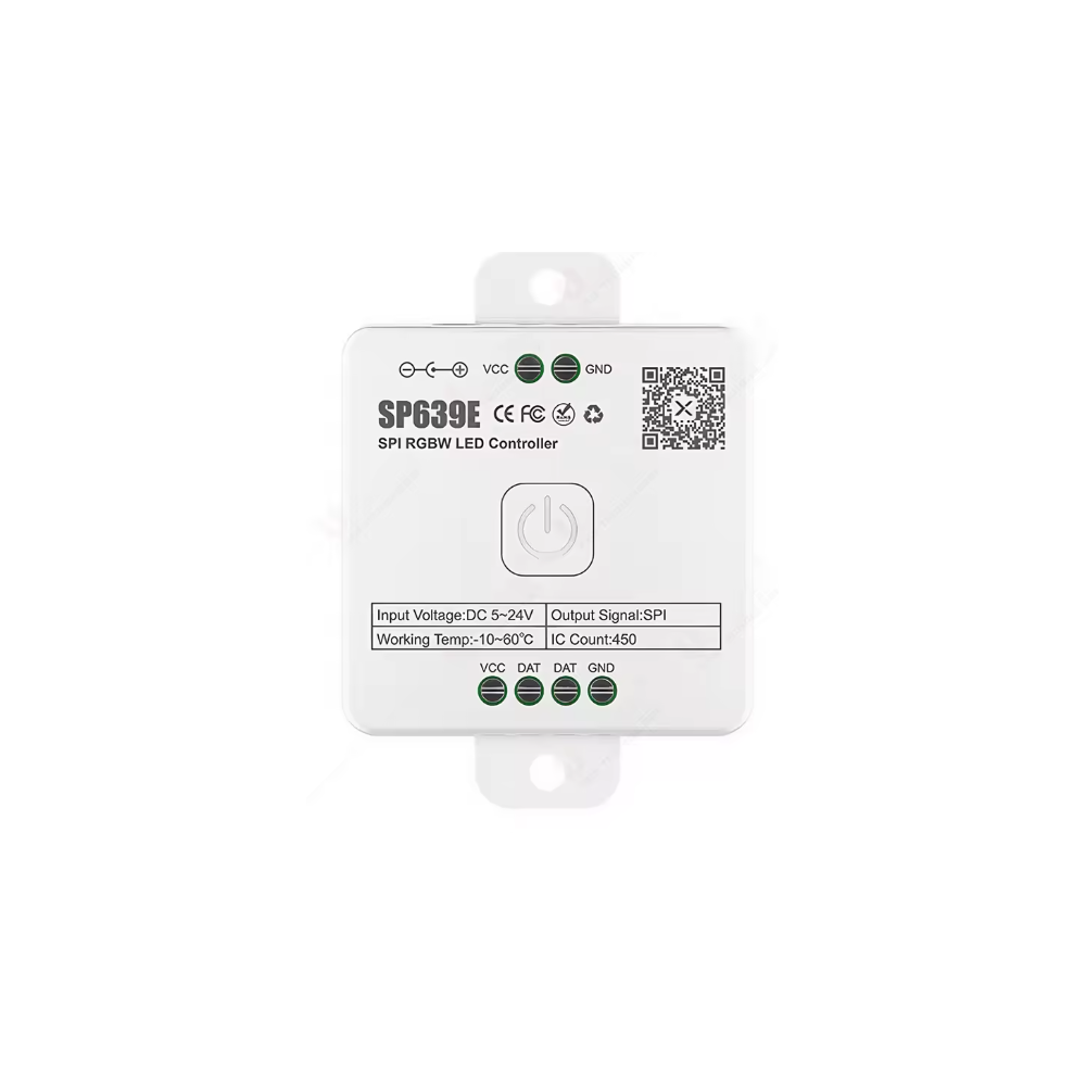 Løpelys RGBW+IC SPI strip controller - Bluetooth, 12V/24V, SP639E