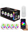 4 stk. RGB+CCT Smart Home downlight - 5W LED, Bluetooth, Google Home & Alexa