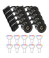 10 stk. Zigbee Downlight Inno88 - Inkl. Hue-kompatible GU10-pærer, sort, IP44, godkjent i isolasjon