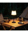 Oppladbar RGBW LED bordlampe med solcelle - Hvit, fjernkontroll