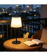 Oppladbar RGBW LED bordlampe med solcelle - Hvit, fjernkontroll